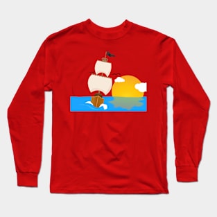 Pirate Boat Long Sleeve T-Shirt